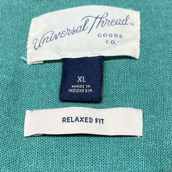 Universal Thread Linen Long Sleeve Collared Shirt - Green XL - Picture 5 of 6